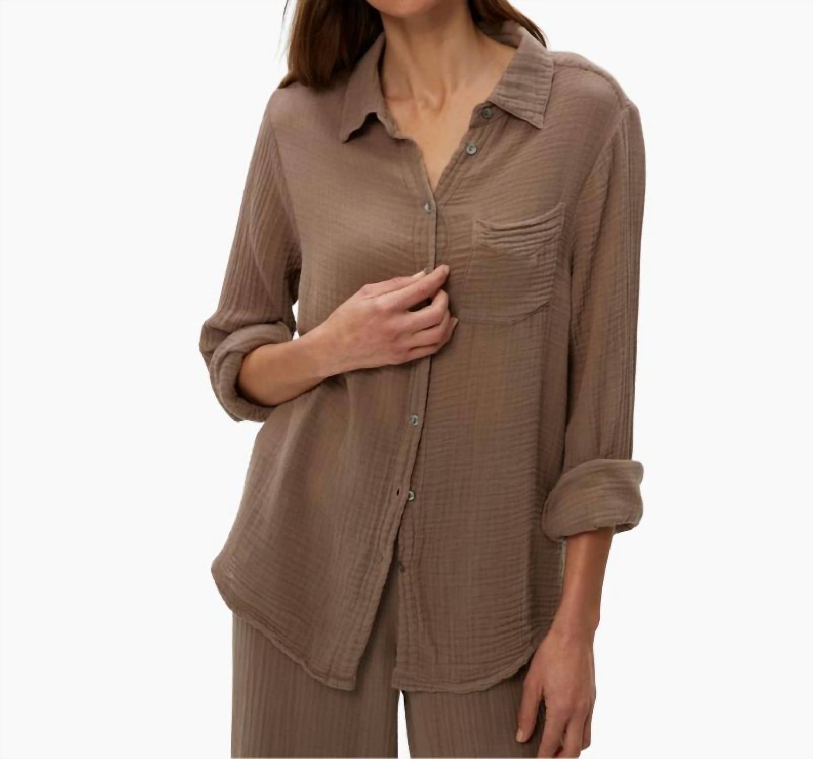 

Рубашка Эрни Гауз на пуговицах в цвете Кобблстоун Michael Stars, Cobblestone