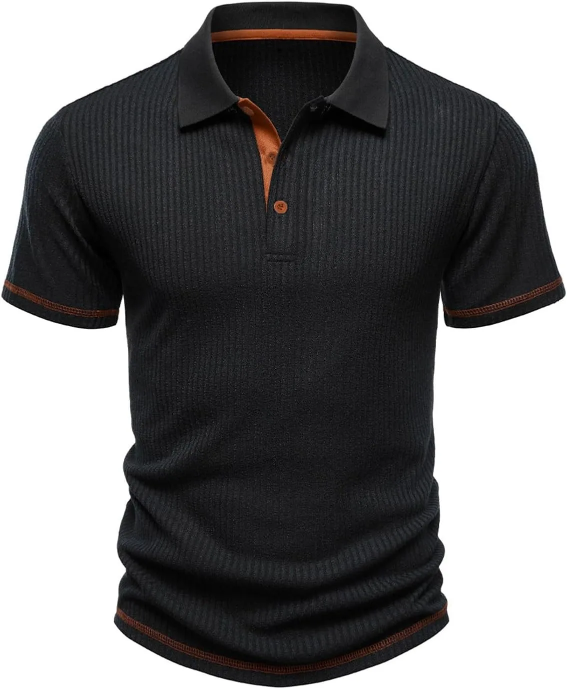 Мужская поло Slim Fit с коротким рукавом и воротником — фото 4