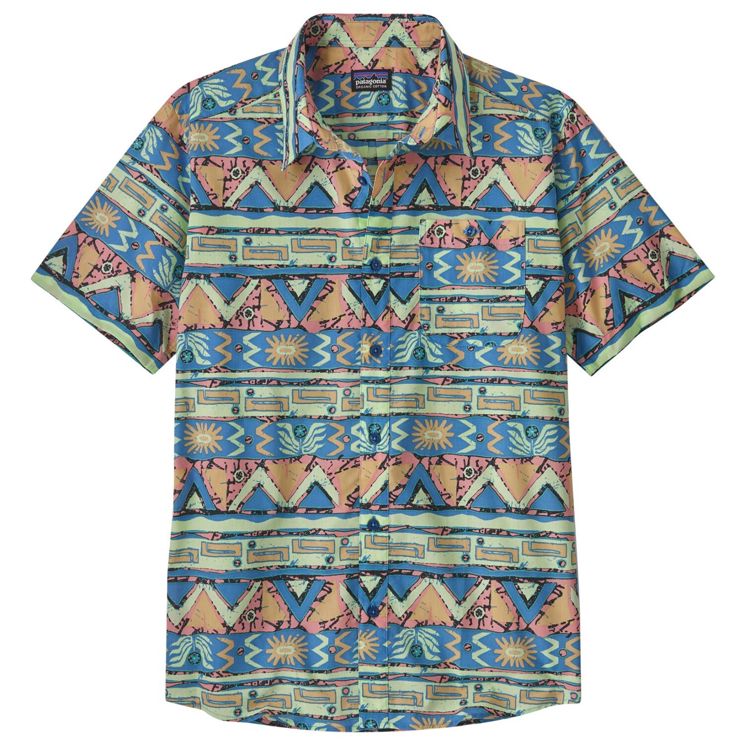 

Рубашка Patagonia Go To Shirt, цвет High Hopes Geo/Salamander Green