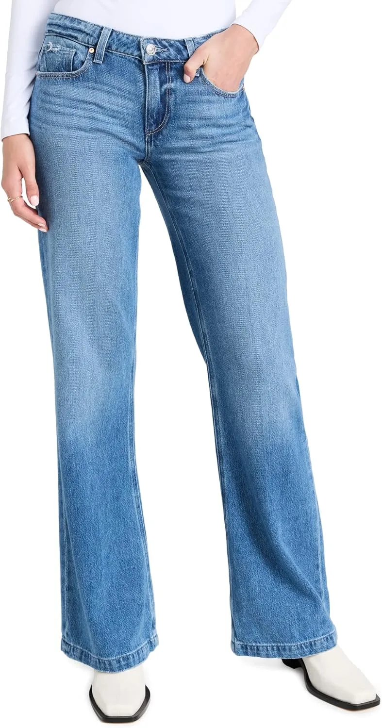

PAIGE Женские джинсы Sonja Low Rise Slight Wide Leg в цвете Aduna с потертостями