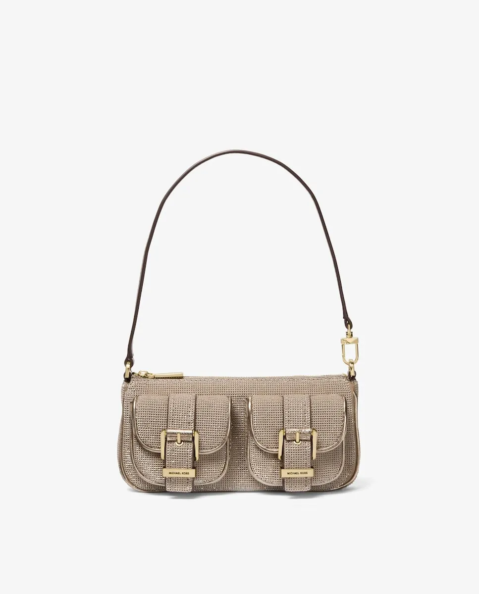 

Маленькая сумочка-покет Zoe с пайетками Michael Michael Kors, бежевый