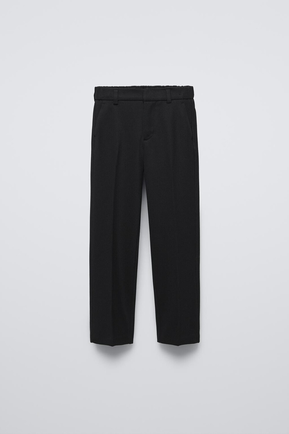

Брюки костюмные из пике ZARA, черный
