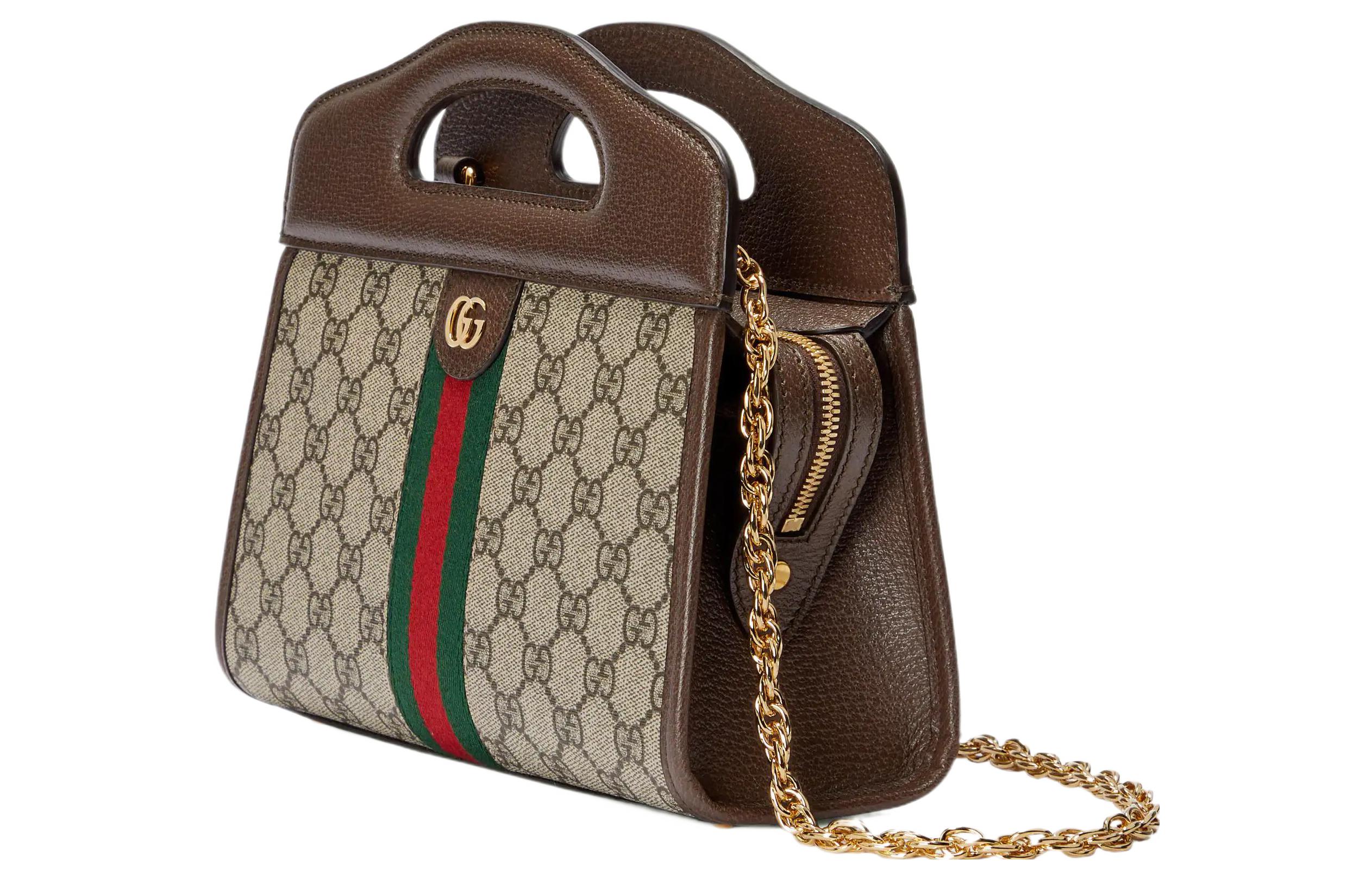 Сумка тоут GUCCI из канваса с кожаными деталями — фото 4