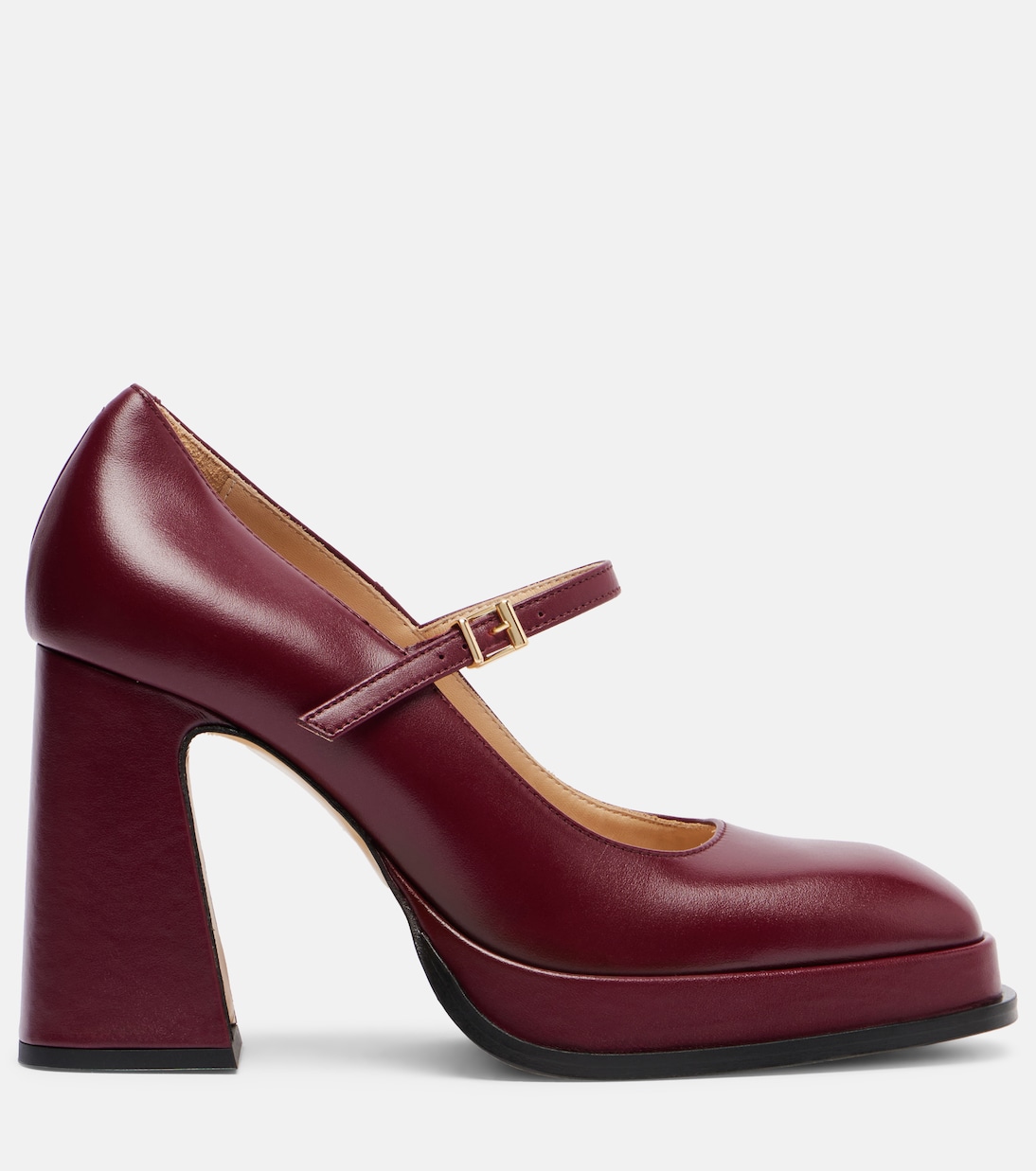 Туфли Мэри Джейн из кожи Casilda Souliers Martinez, бордовый — фото 4