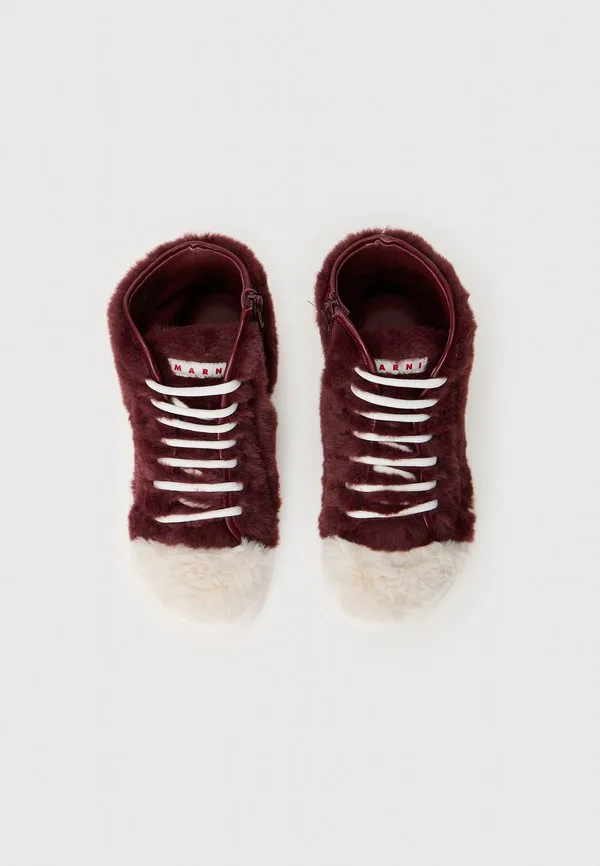 Унисекс высокие кроссовки Marni, Dark Red/White — фото 4