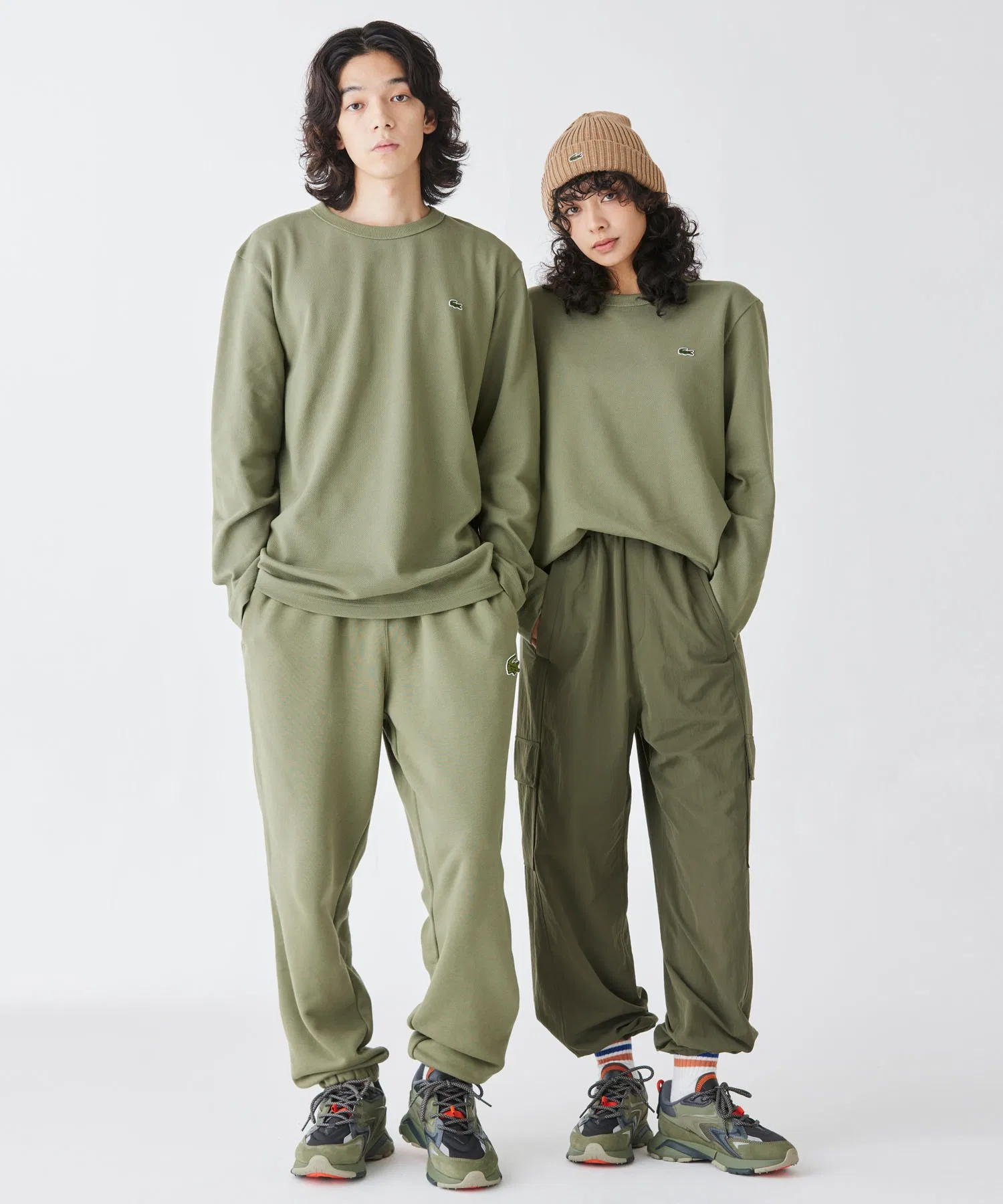 Мужские кроссовки LACOSTE L003 NEO TECH 224 1 SMA толстой подошвой бежевые — фото 4