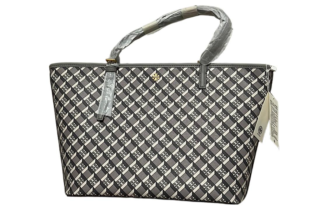 

Сумка-шоппер из ПВХ на плечо через тело ручная обычная женская серая TORY BURCH