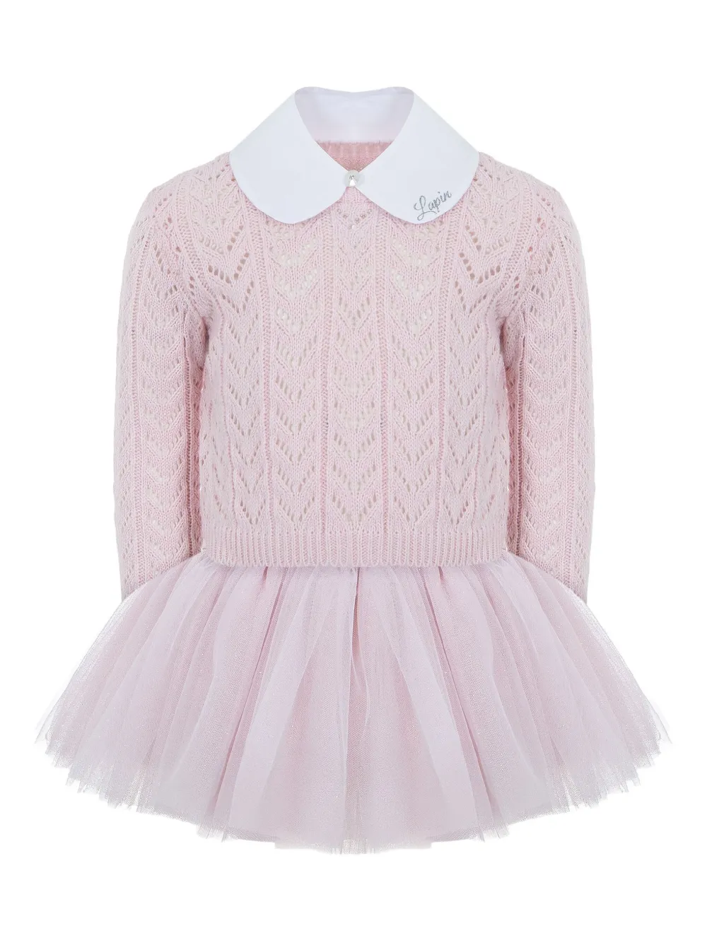 

Трикотажное платье из тюля Lapin House, розовый