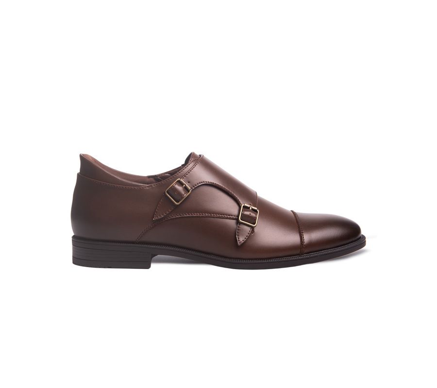 Мужские туфли-оксфорды Oliver Street Hands-Free Slip-On Double Monk Dress Oxfords Marc Joseph New York, Brown napa leather — фото 3