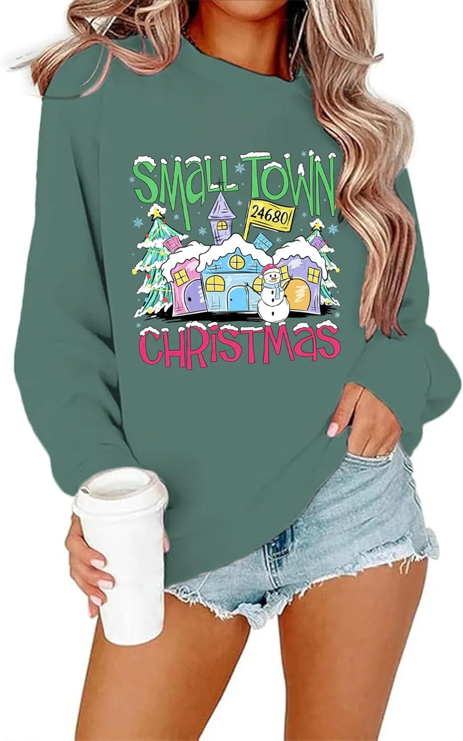 

Толстовка Small Town Christmas с милым снеговиком Batclock