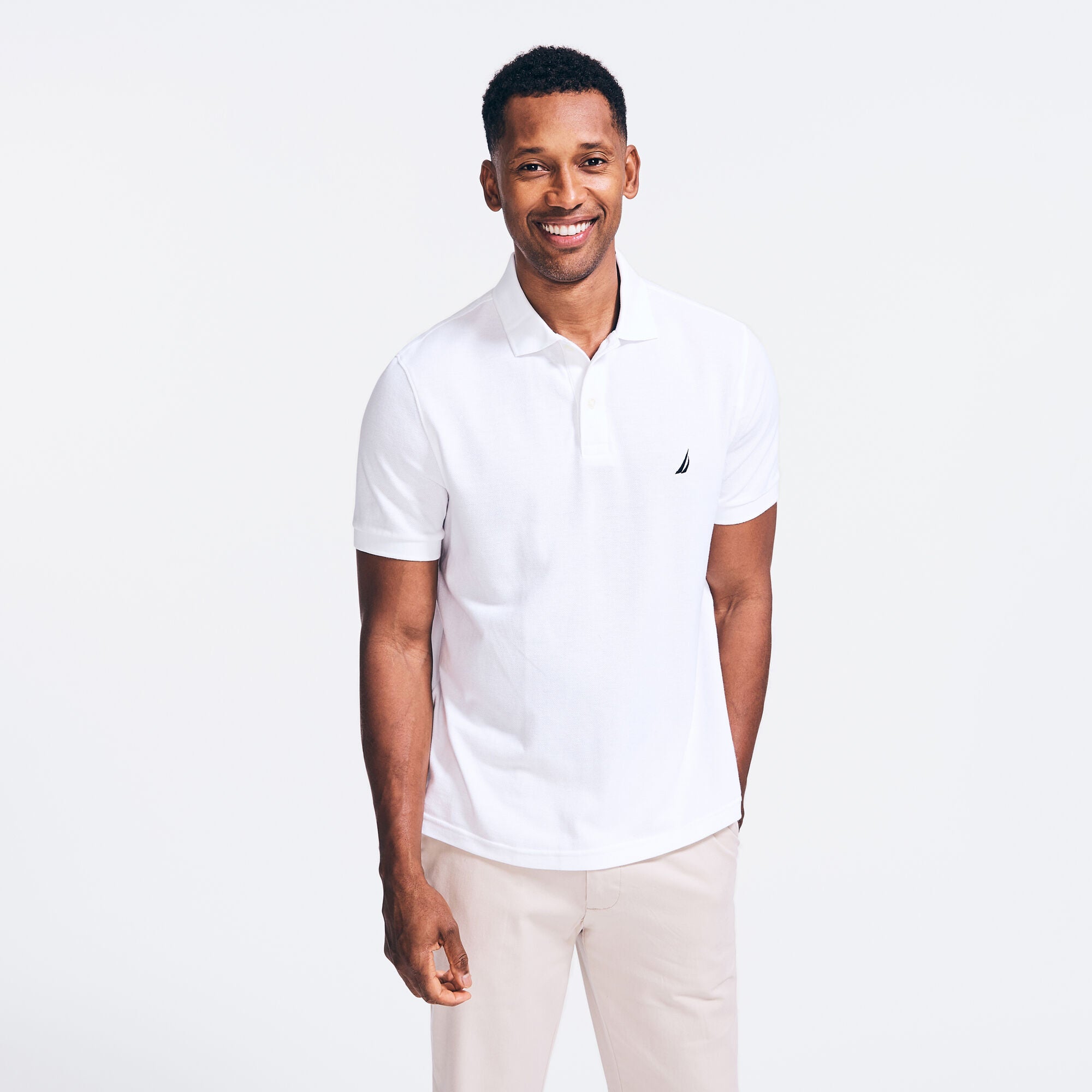 

Мужская футболка-поло классического кроя Nautica, цвет bright white