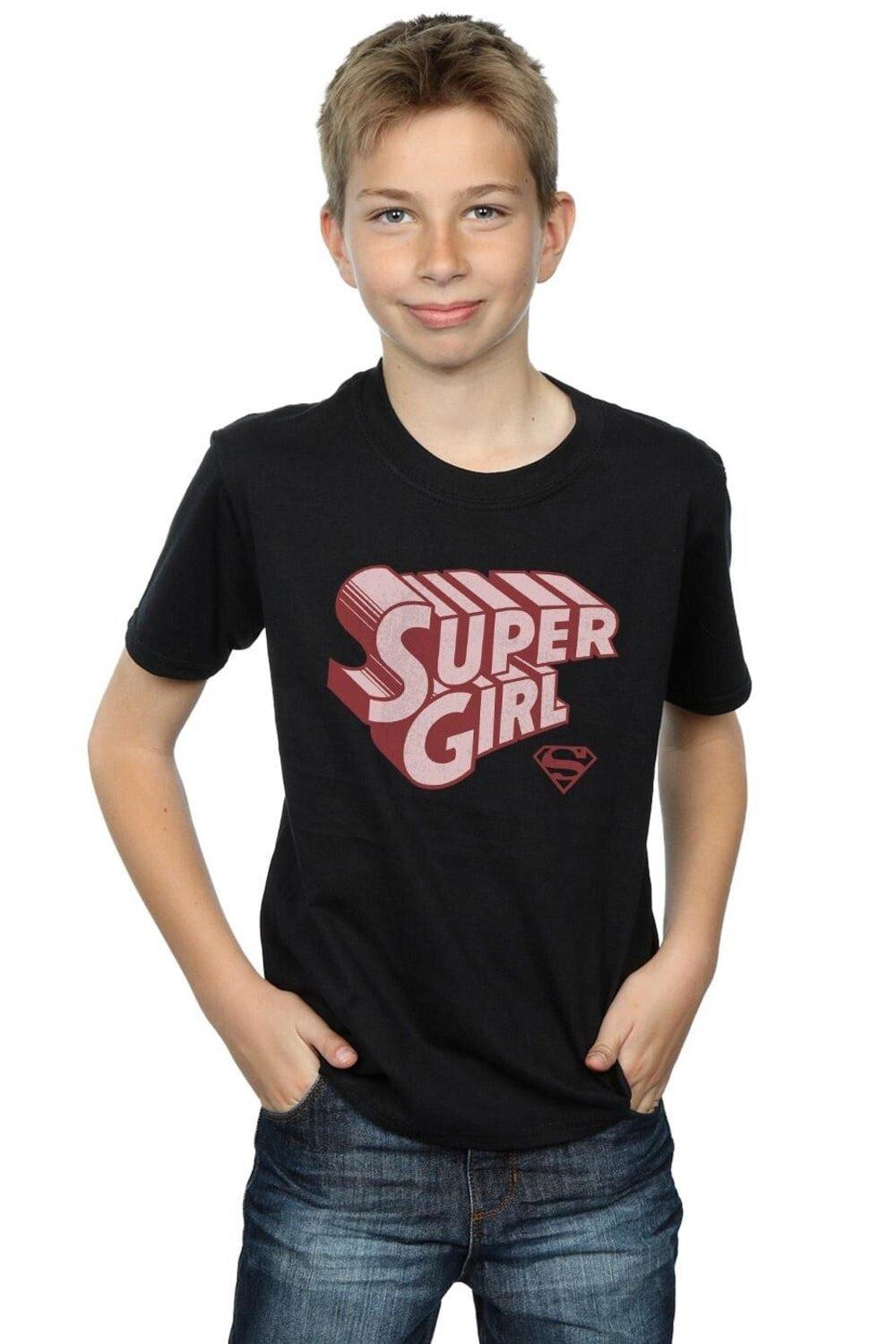 

Футболка с логотипом Supergirl в стиле ретро DC Comics, черный