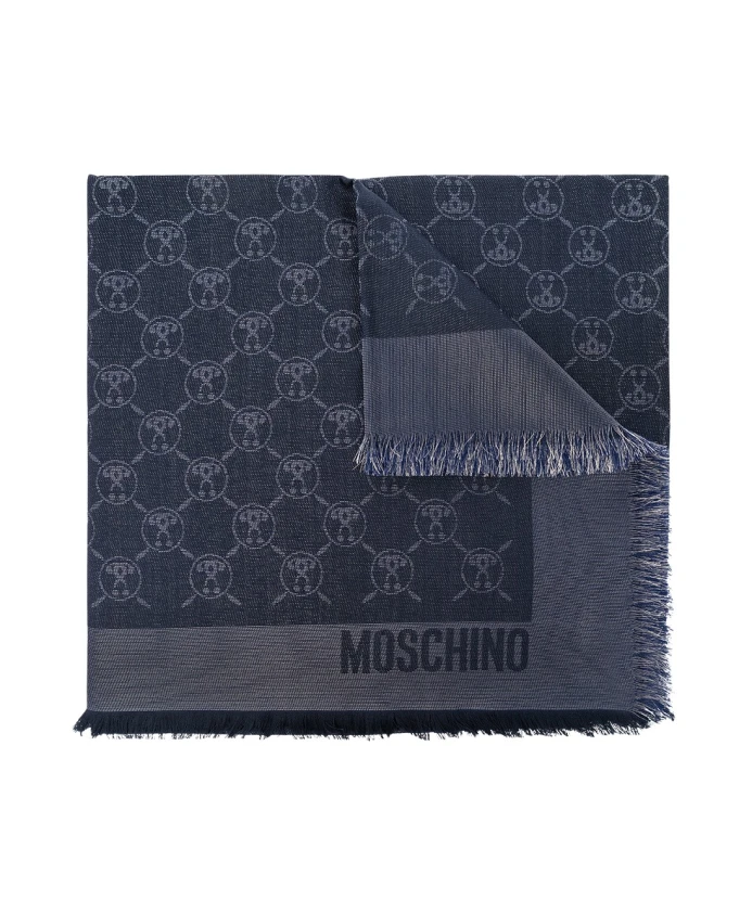 

Шелковистый шарф Moschino, синий