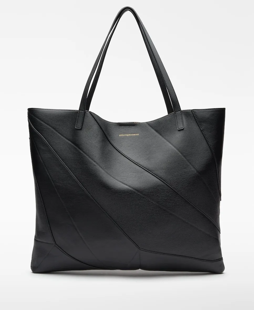 

Большая женская сумка-шоппер из переработанного полиэстера Adolfo Dominguez, черный