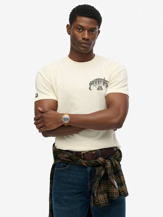 

Футболка Biker Rock из хлопка свободного кроя Superdry, Cream