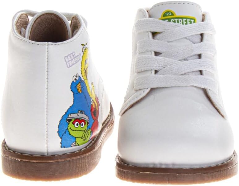 JOSMO Baby Boys Girls Unisex Walking Shoes First Step Walker Lightweight Synthetic Non-Slip High top (Infant-Toddler), White - Sesame Street — фото 3