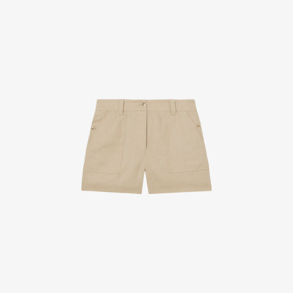 

Шорты широкие льняные Ashby Reiss, бежевый