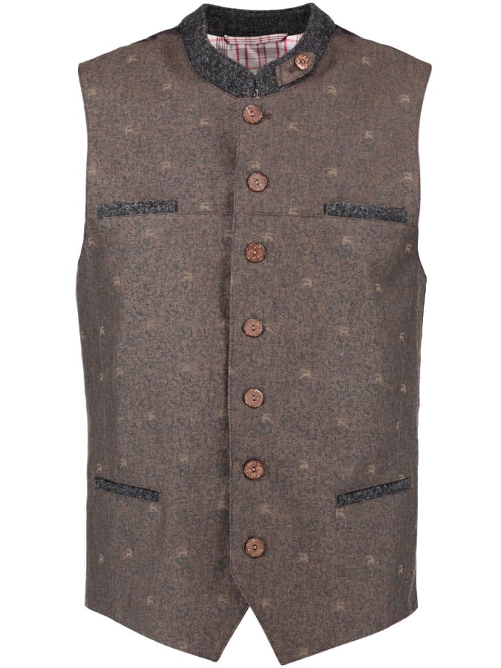 

OS-Trachten Традиционный жилет Оцая средне-коричневого цвета