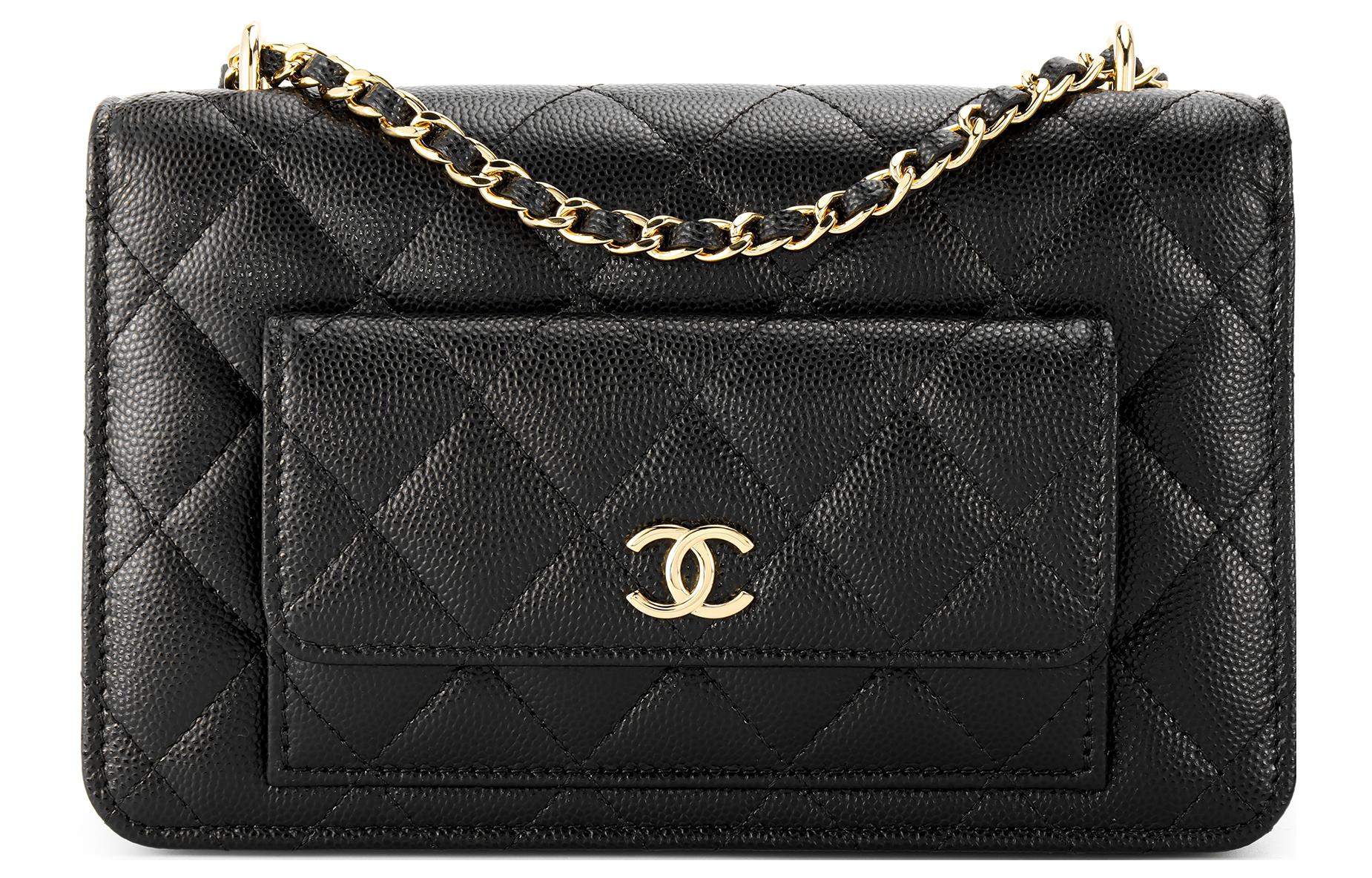 Сумка через плечо из зернистой телячьей кожи черного цвета CHANEL — фото 2