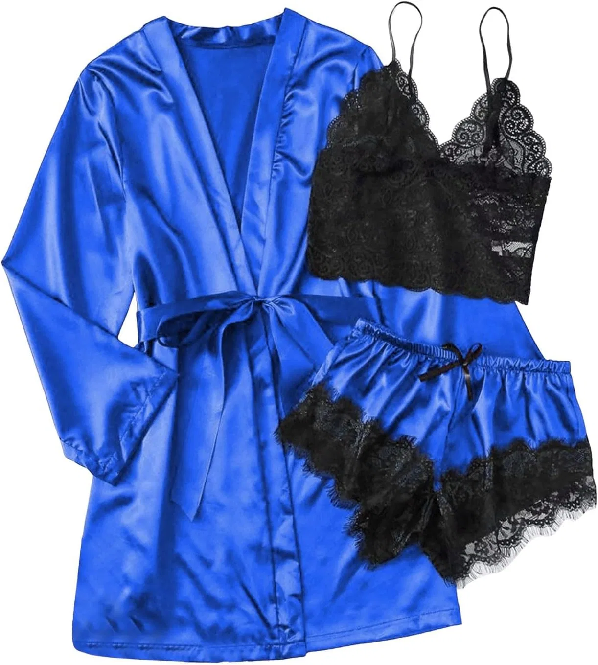 Пижамный набор, кружевной, Blue