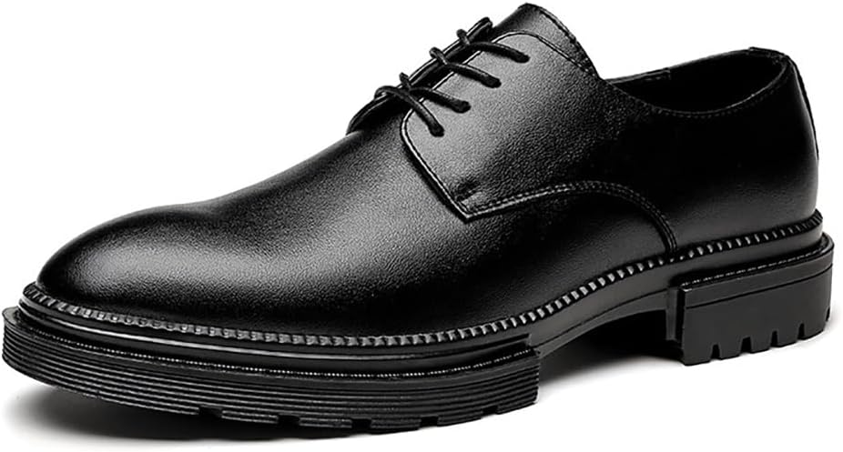 

Мужские туфли TNXZ ретро с круглым носком, деловые повседневные оксфорды, черный