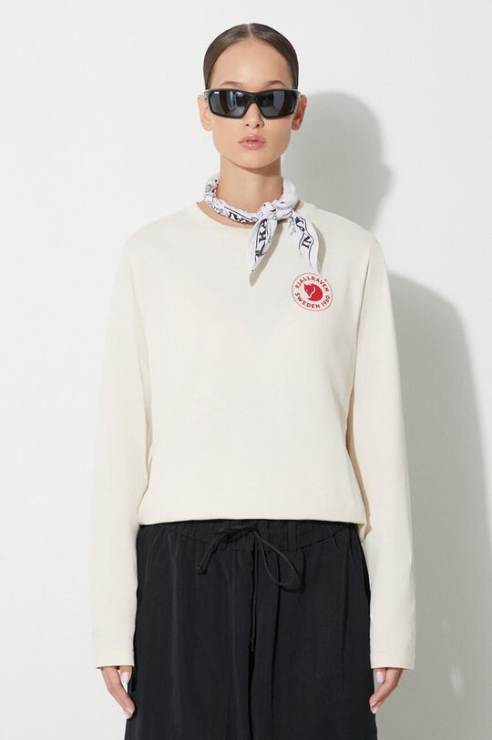 

Хлопковая рубашка с длинными рукавами , логотип 1960 года. Fjallraven, бежевый