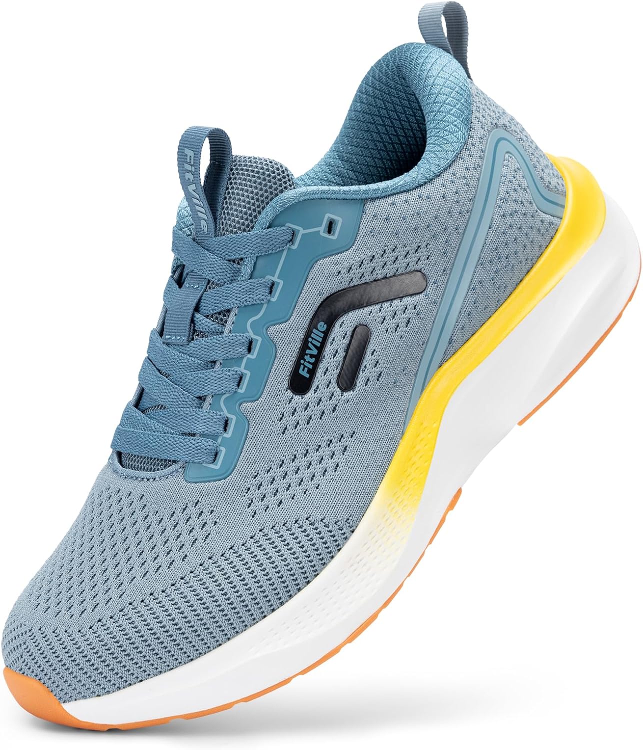 

Мужские кроссовки FitVille широкого типа для ходьбы с амортизацией, беговые кроссовки, теннисные кроссовки широкой полноты с поддержкой свода стопы для облегчения болей при плантарном фасциите, синий