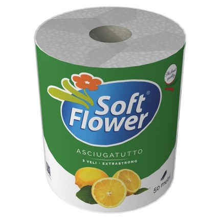 

Бумажные полотенца MEGA 50 MT Limone Soft Flower