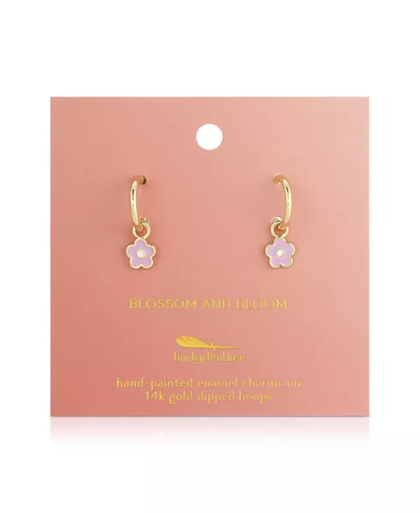 

Серьги с каплей - цветком - цветком Lucky Feather, gold