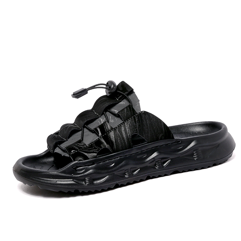 

Grumpy ram Скользостойкие антибактериальные износостойкие шлепанцы мужские - черные, цвет Black