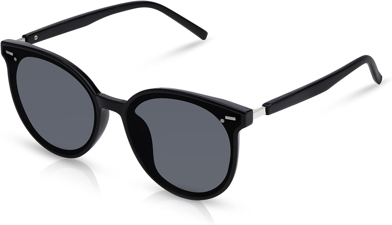 

Ретро круглые солнцезащитные очки для женщин, розовые солнцезащитные очки для женщин в классической модной оправе, солнцезащитные очки с защитой от УФ-излучения UV400 Sumato, Black