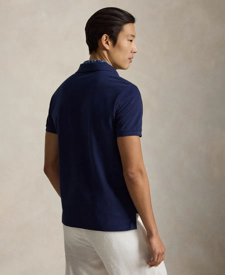 Мужская поло-рубашка поло с приталенным кроем "Медведь" Polo Ralph Lauren, Newport Bear/Newport Navy — фото 4