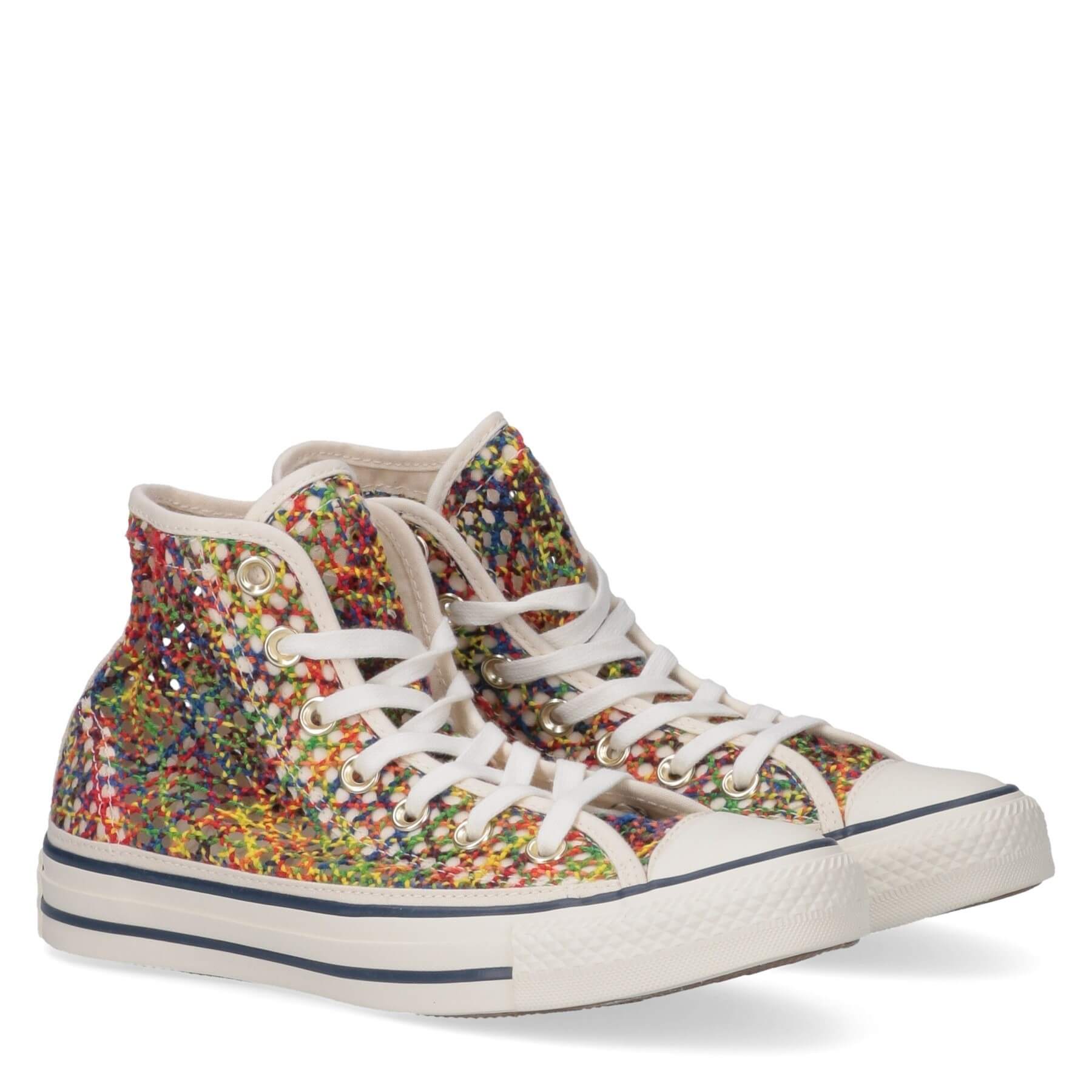 Converse Chuck Taylor All Star женские разноцветные холщовые трикотажные кеды, цвет multi — фото 2