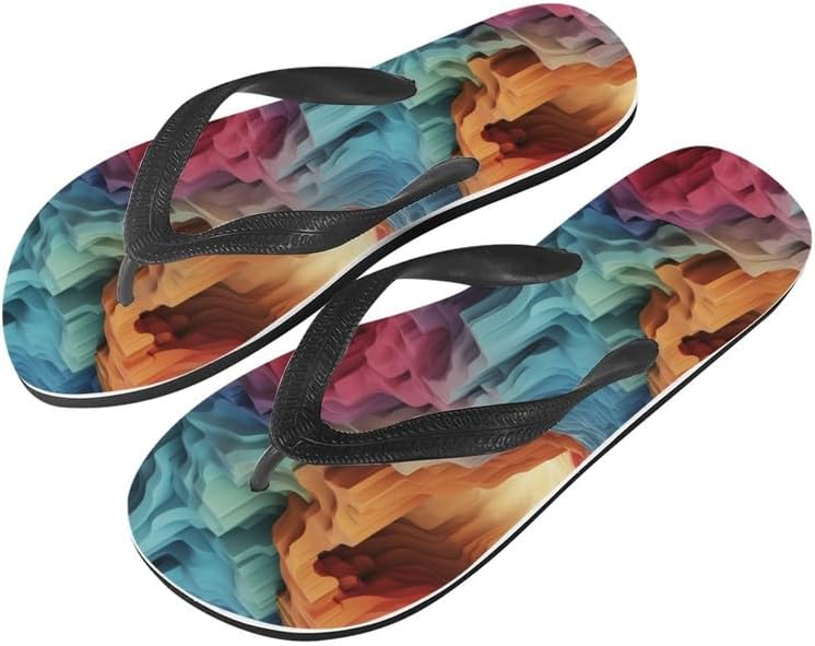 

Женские сандалии Semiouray с принтом граффити и бабочками, классические шлепанцы для пляжа, удобные шлепанцы, Rainbow 3d Geometry