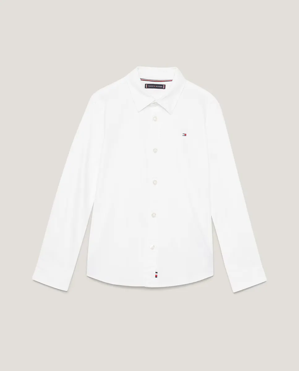 

Рубашка с длинным рукавом и вышитым флагом на груди Tommy Hilfiger, белый