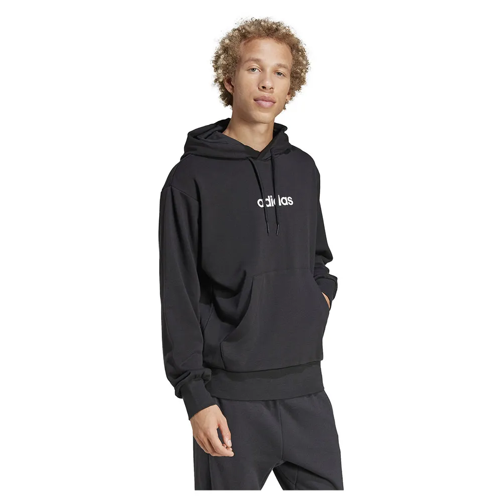 Худи adidas Essentials Linear French Terry, черный — фото 4