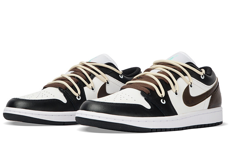 Кроссовки Air Jordan 1 Vintage Basketball Shoes Men Low-top Back/Brown, черный/коричневый — фото 4