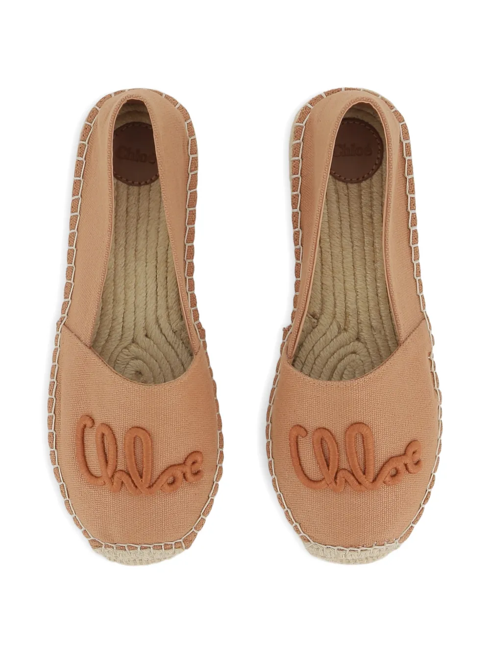 Эспадрильи с вышитым логотипом Chloé Kids, коричневый — фото 3