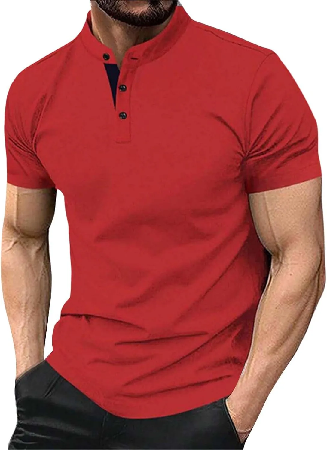 

Мужская рубашка поло для гольфа Slim Fit с коротким рукавом и воротником стойкой xoxingysm