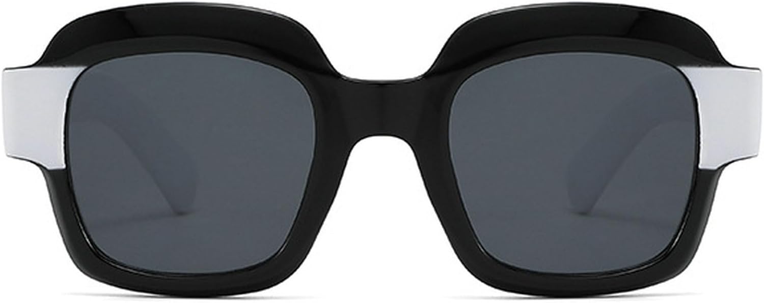 

Ретро-солнцезащитные очки квадратной формы для женщин и мужчин, винтажные, модные, для активного отдыха и путешествий, с защитой от УФ-излучения UV400 mincl, White Black