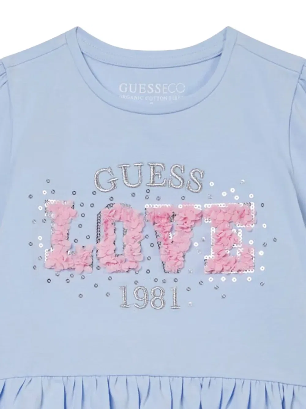 Футболка с оборками Guess Kids, синий — фото 4