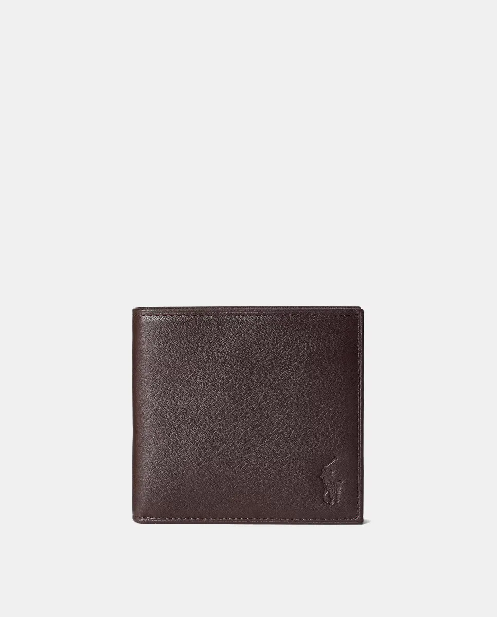 

Мужской кошелек из гладкой зерненой кожи Ralph Lauren, коричневый