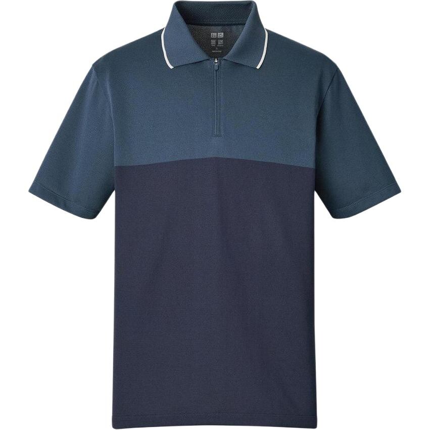 

Рубашка поло унисекс темно-синяя Uniqlo, темно-синий