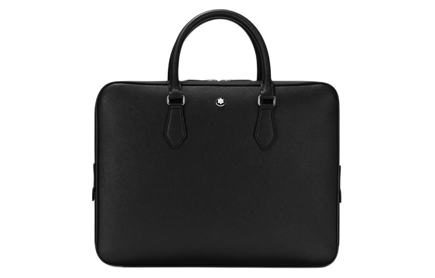 

Кожаный портативный портфель большого размера мужской черный MONTBLANC