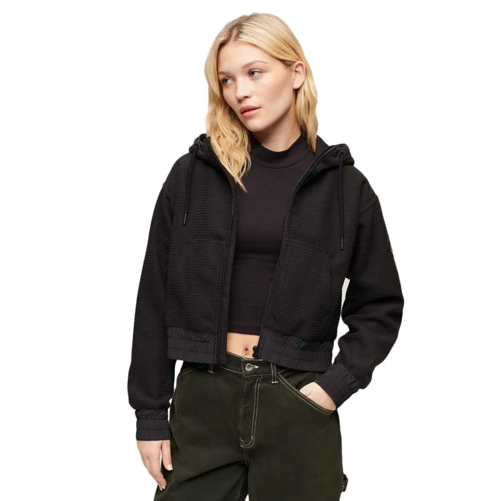 

Толстовка Superdry Sport Tech Grid Fleece full zip, черный