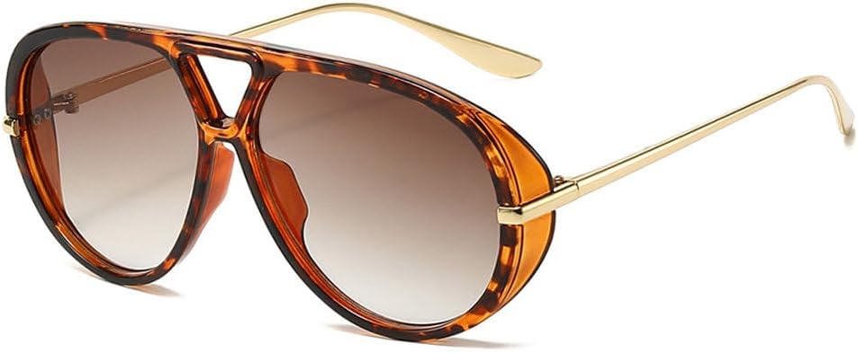 

Мужские солнцезащитные очки с двойной перемычкой большого размера в стиле ретро, ​​оранжевые солнцезащитные очки для женщин, модные очки-маски, защита от УФ-излучения UV400 для мужчин TKKTLLT, Leopard-brown