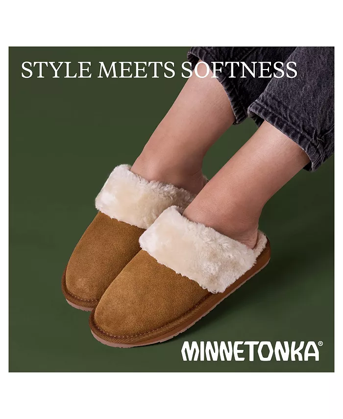 Женские уютные тапочки Carefree Scuff Minnetonka, загар/бежевый — фото 3