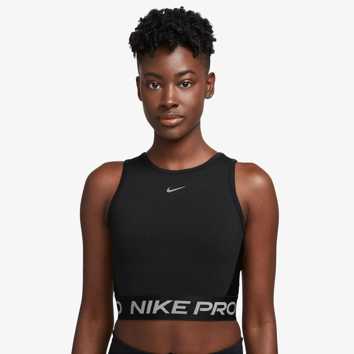

Майка для тренировок Nike "ЖЕНСКАЯ УКОРОЧЕННАЯ МАЙКА PRO DRI-FIT", черный
