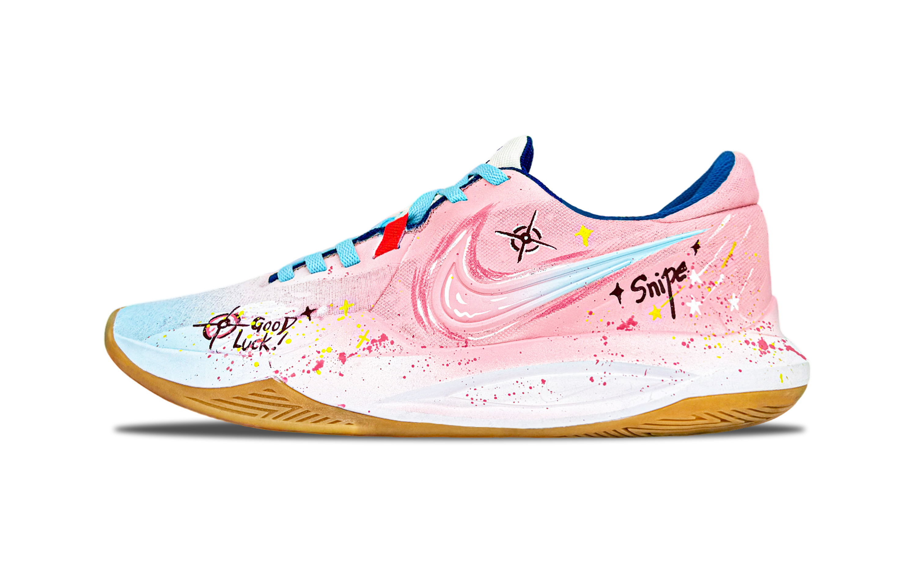 

Nike Баскетбольные кроссовки Precision 6 Good Luck Bubbles с амортизацией, износостойкие, с низким верхом, розовые, мужские