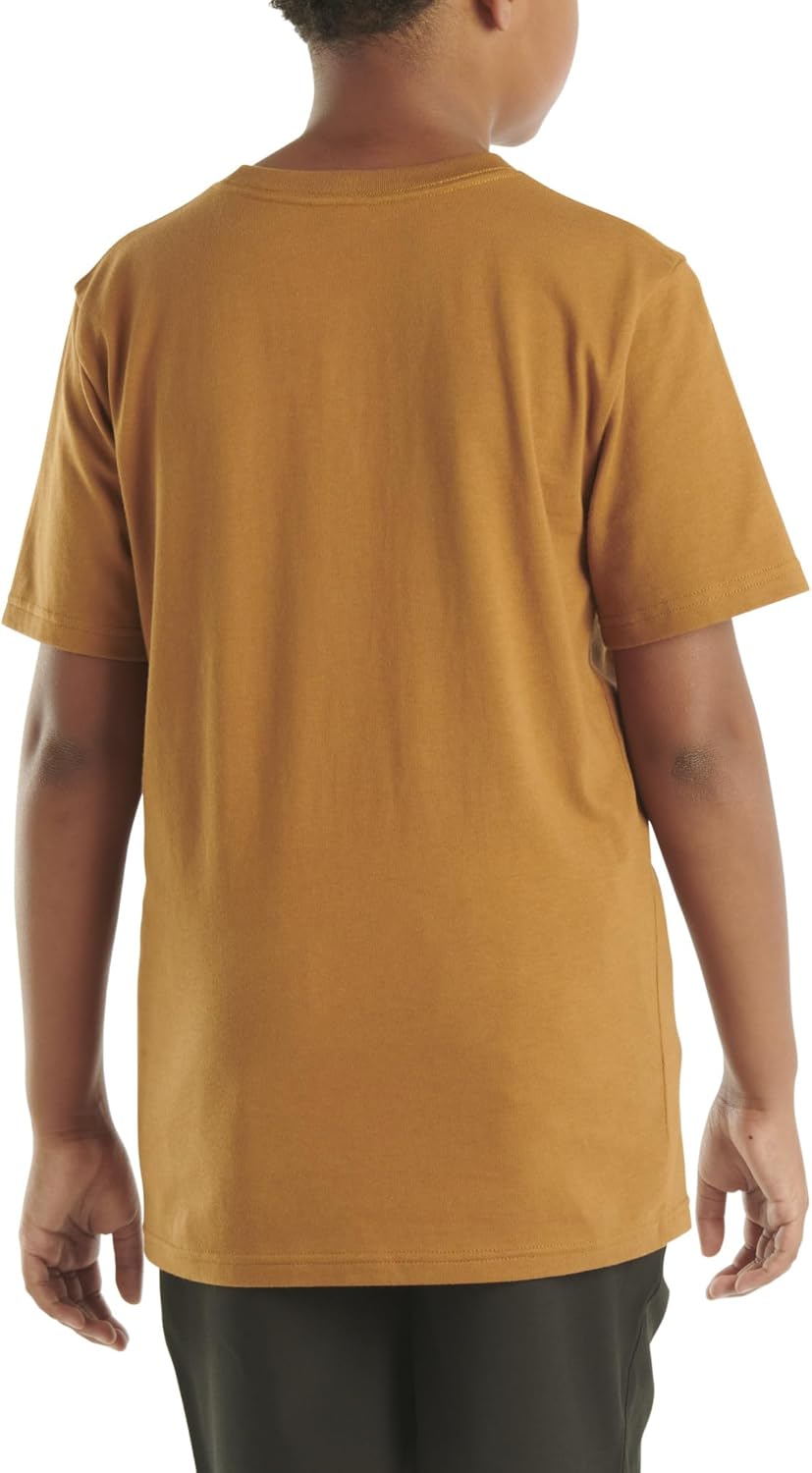 Детская футболка Carhartt с коротким рукавом и карманом, Classic Brown — фото 2